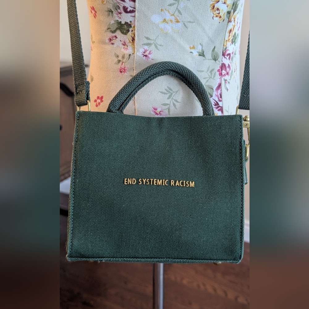 Brandon Blackwood Green Canvas Crossbody Bag